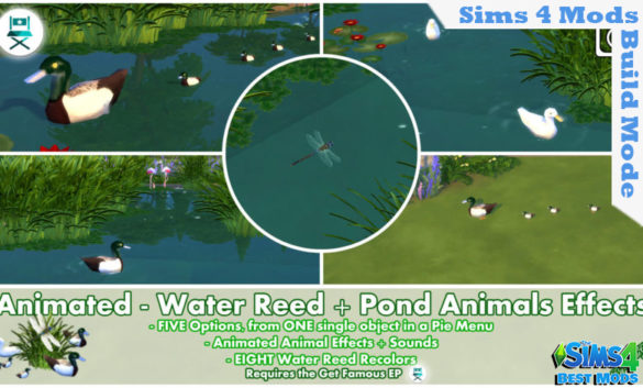 Sims 4 Animated Water Reed Pond Animals Effects