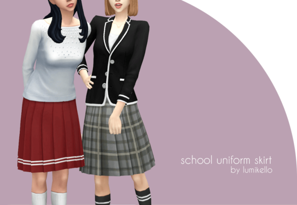 Sims 4 School Uniform Skirt