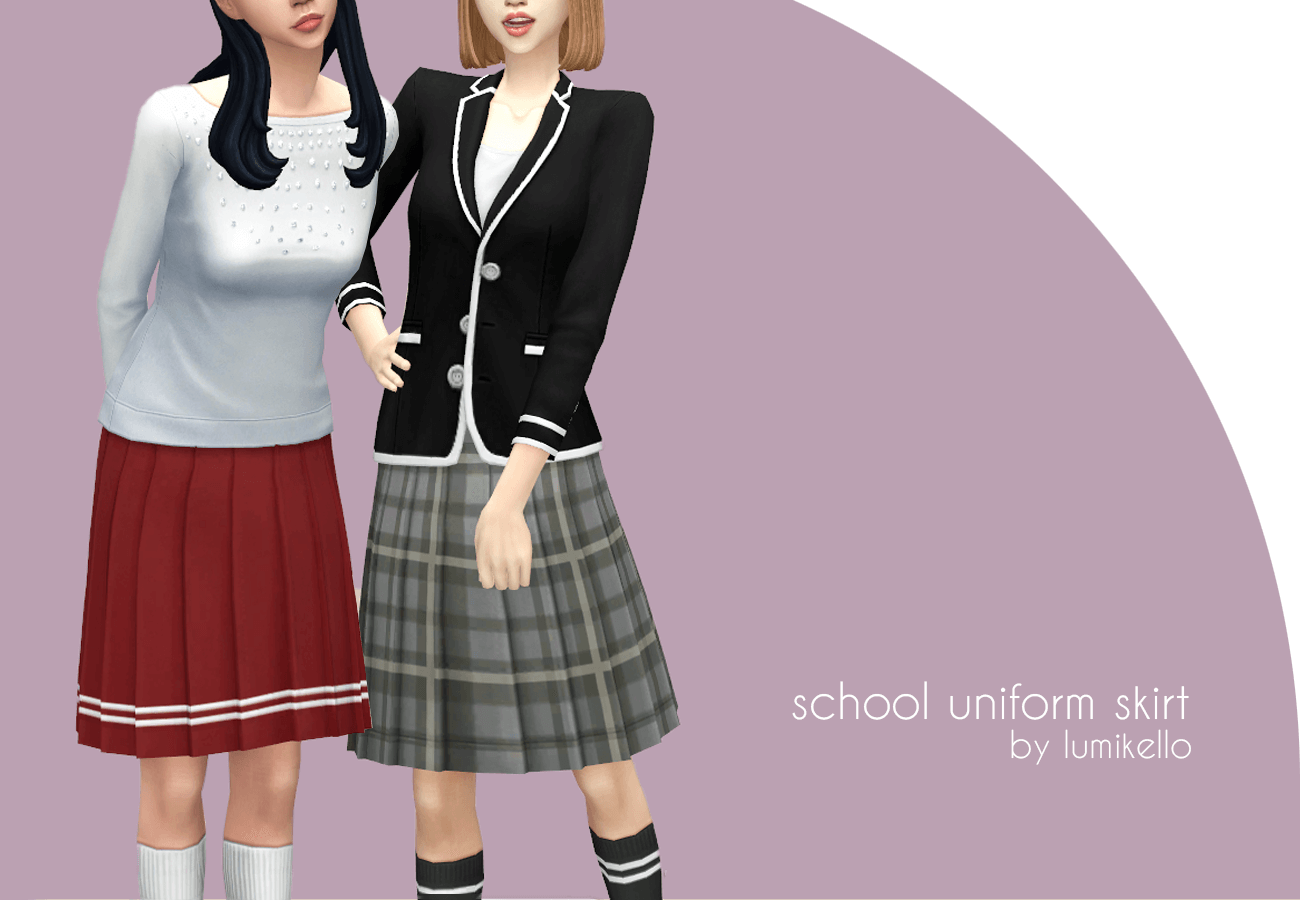 Sims 4 School Uniform Skirt - Best Sims Mods