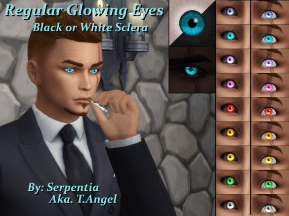 Glowing Vampire Eyes both Black White Sclera