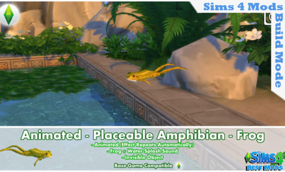 Sims 4 Animated Placeable Amphibian Jumping Frog
