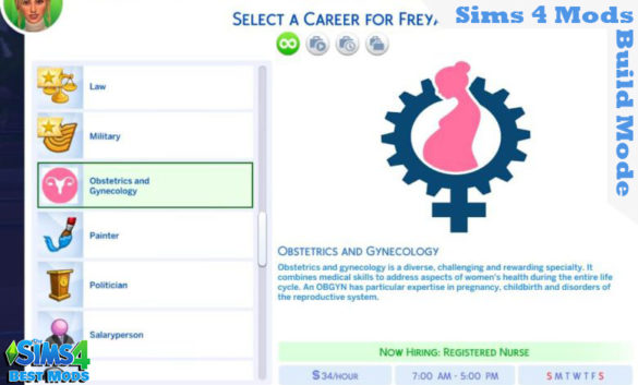 Sims 4 Obstetrics and Gynecology Career