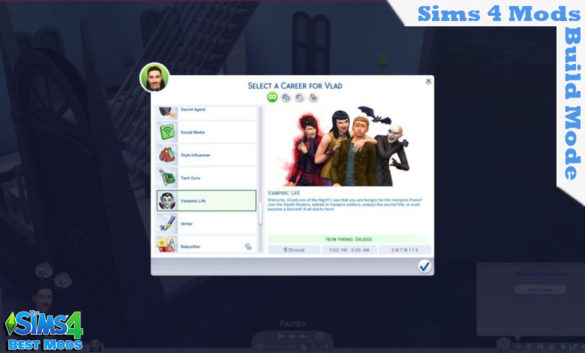 Sims 4 Vampire Life Career