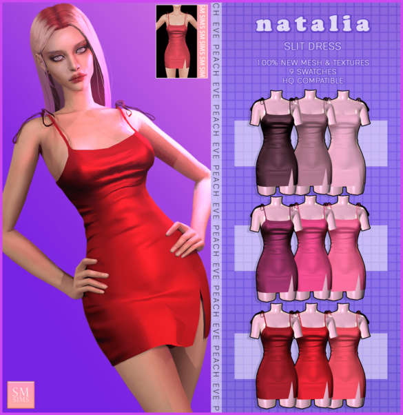 Sims 4 Natalia Slit Dress