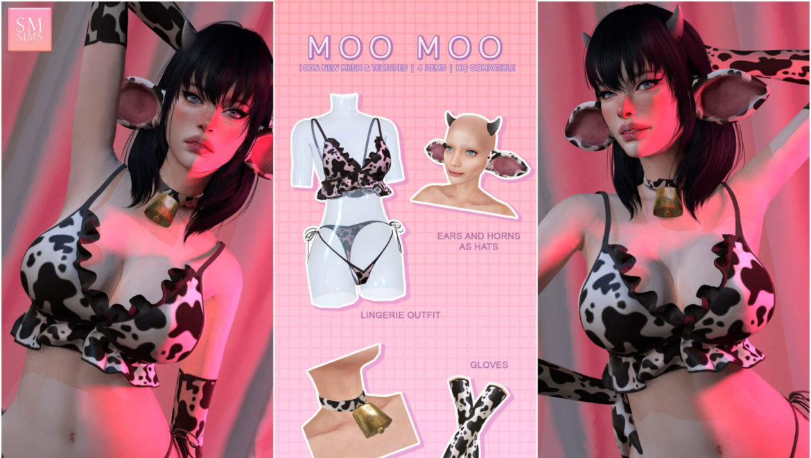 Sims 4 Moomoo Cow Set