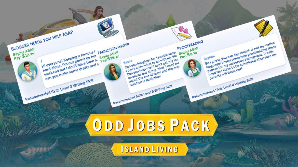 Sims 4 Odd Job Pack – Writing Themed
