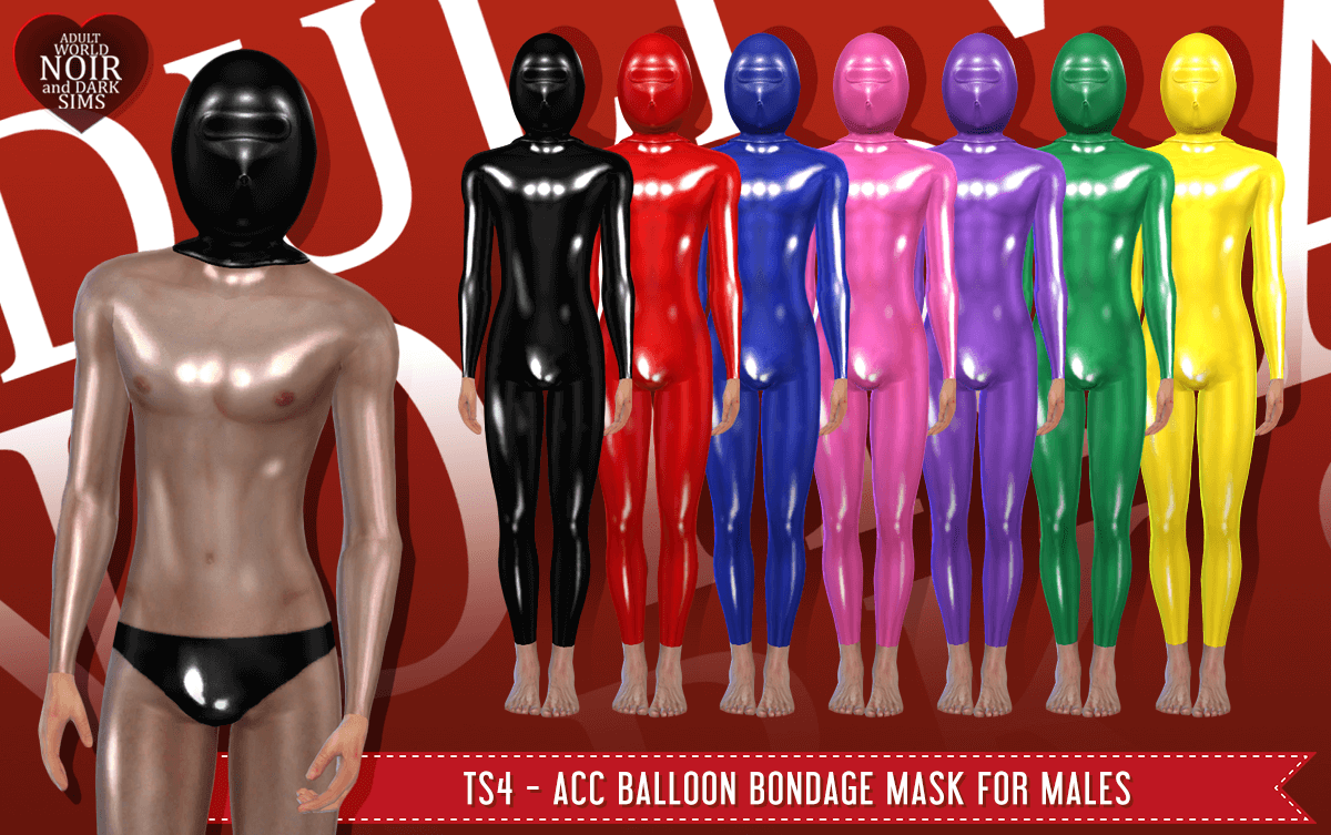 Best Sims Mods - Custom Content - TS4 Balloon Mask for Males - Custom Conte...