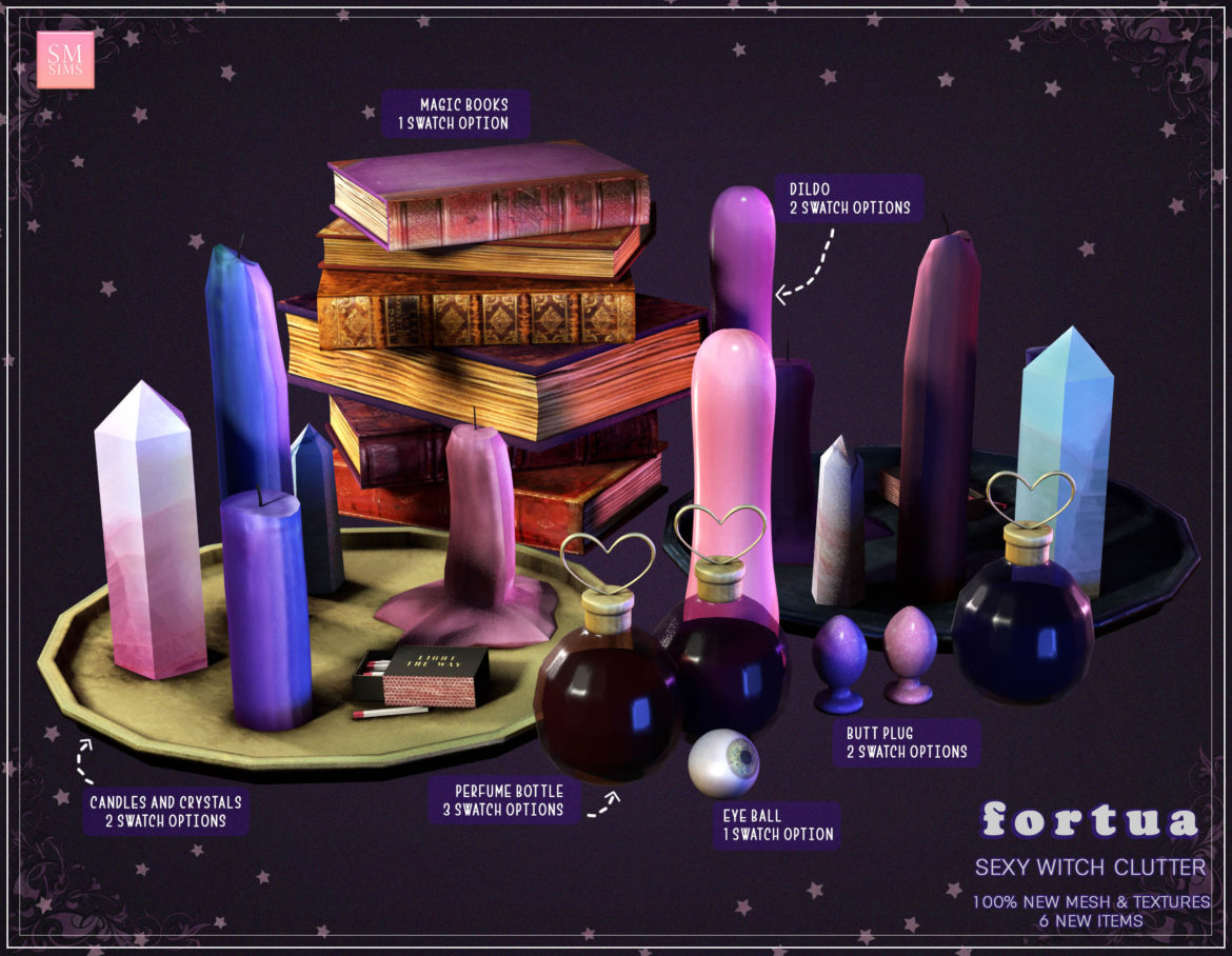 Sims 4 MYOBI sexy witch items clutter