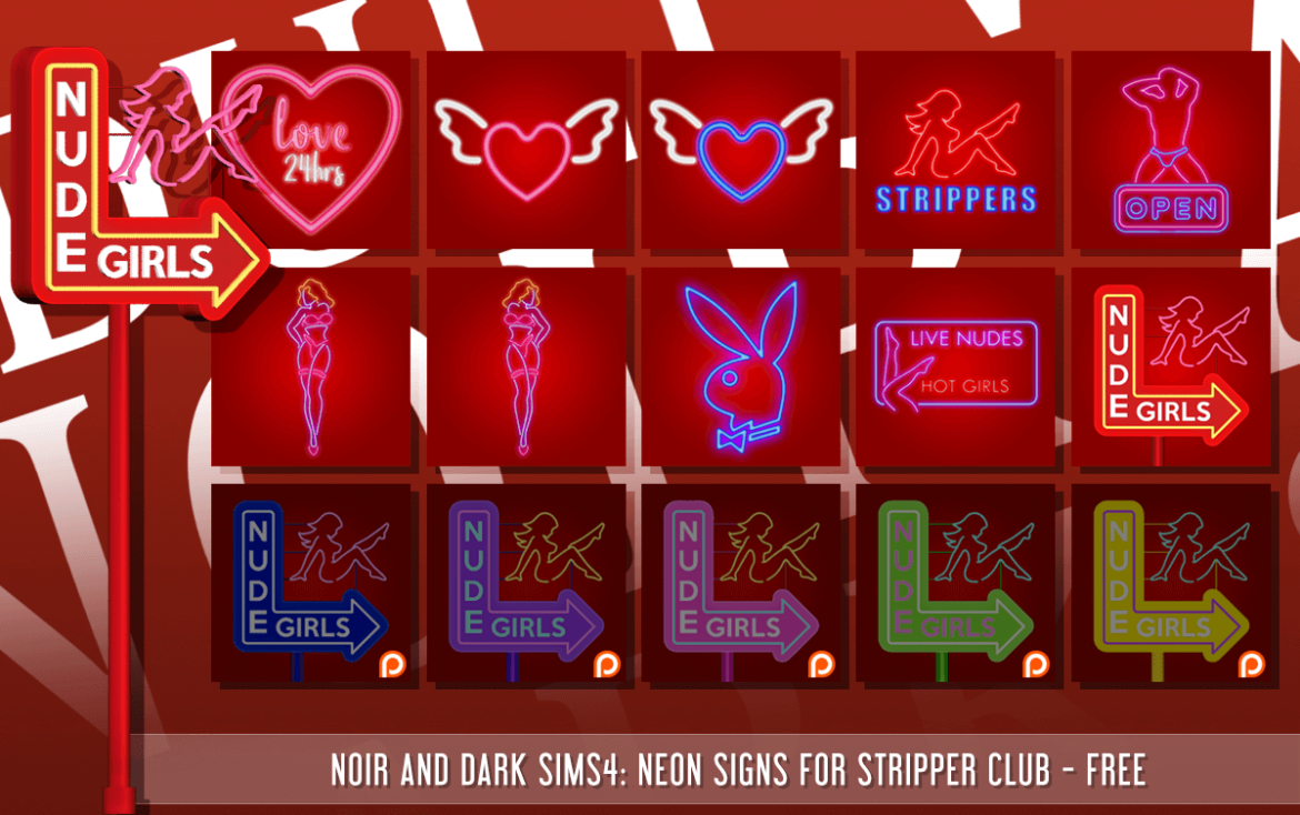 TS4 Neon Signs for a Stripper Club - Best Sims Mods