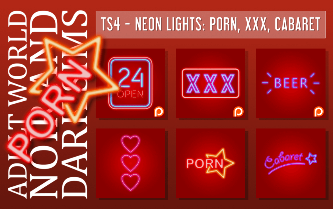 TS4 Neon Signs for an Adult Store