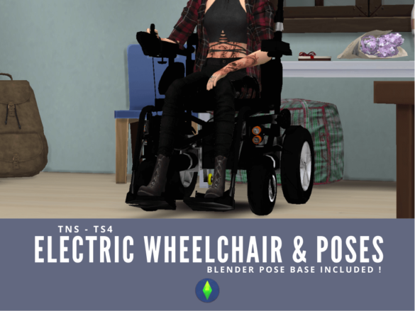 Sims 4 8 electric wheelchair poses and blender pose