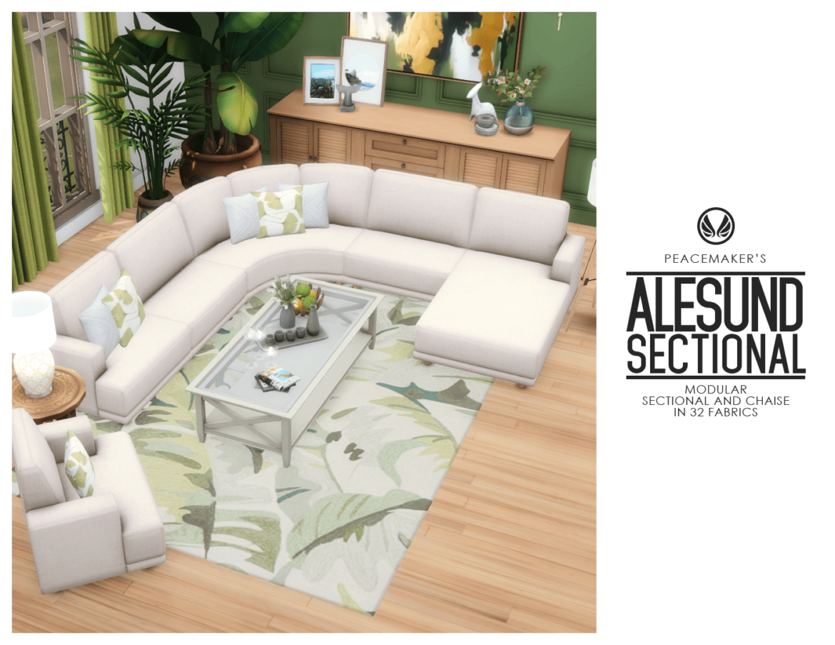 Sims 4 alesund modular sectional and chaise seating