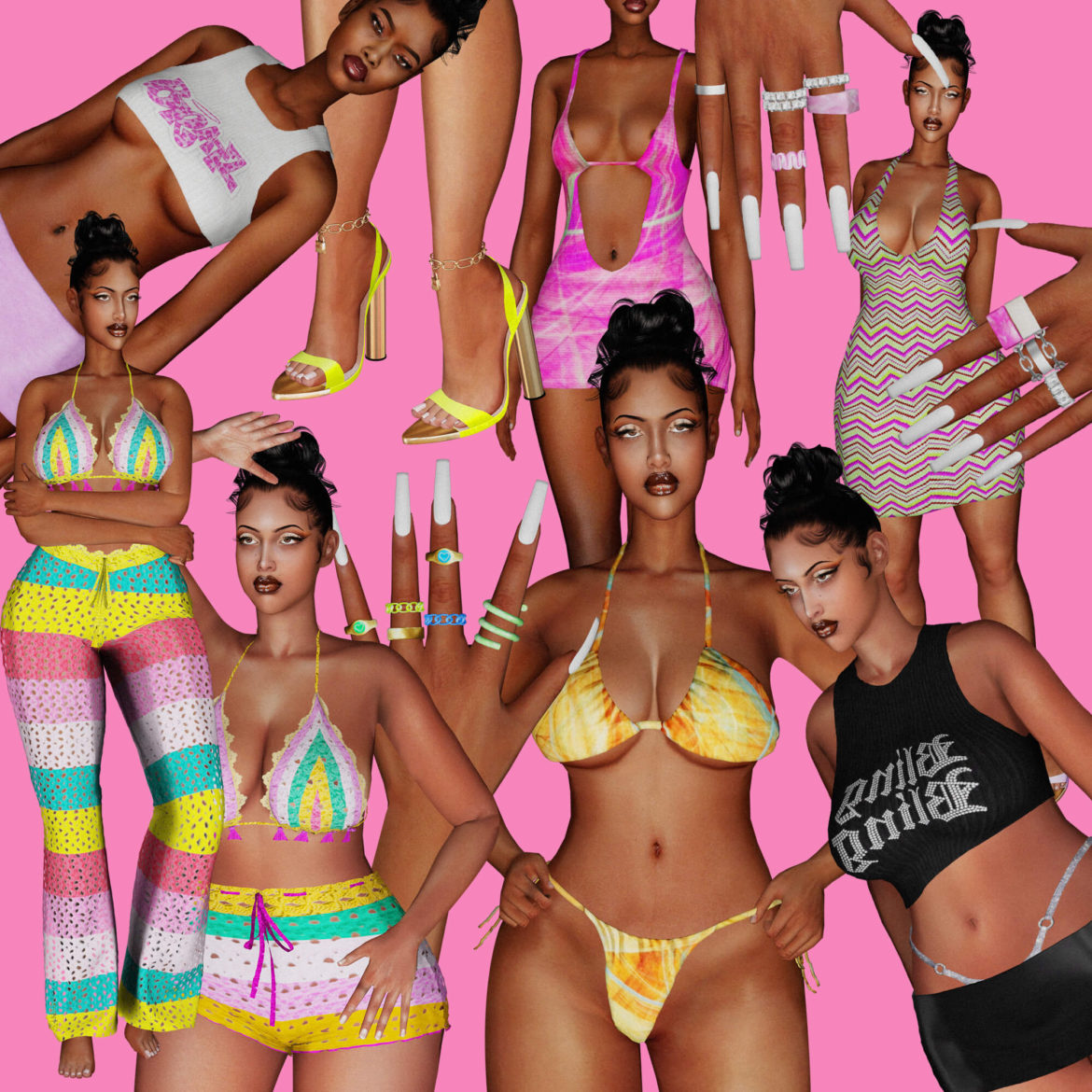 Sims 4 babe bikini dont slip top slashed top low