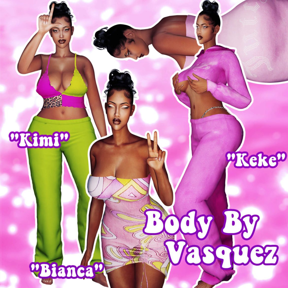 Sims 4 bianca dress kimi top keke sweatpant set