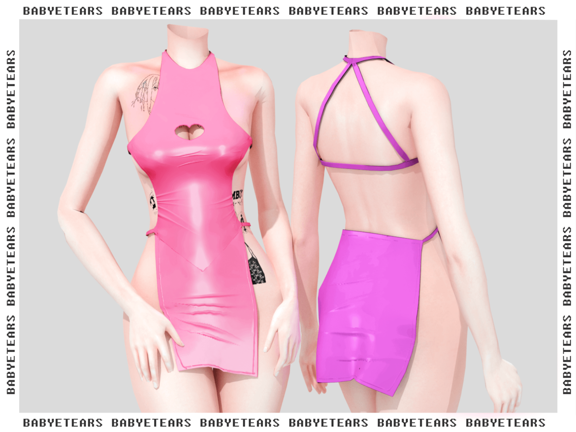 Sims 4 cutie heart dress mesh by me all lods