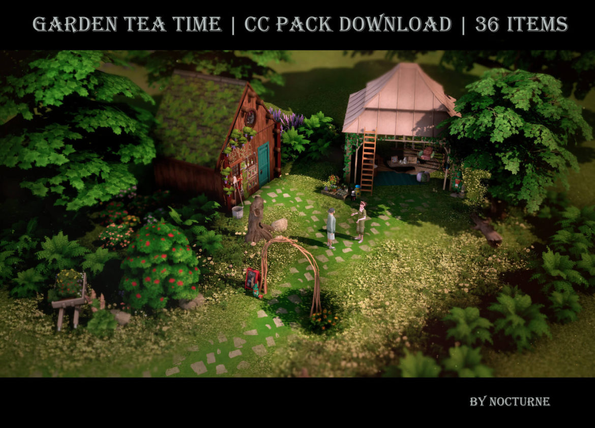 Sims 4 garden tea time boop cc pack