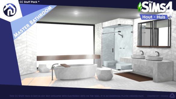 Sims 4 Hout Huis – Part 3 (Master Bathroom)