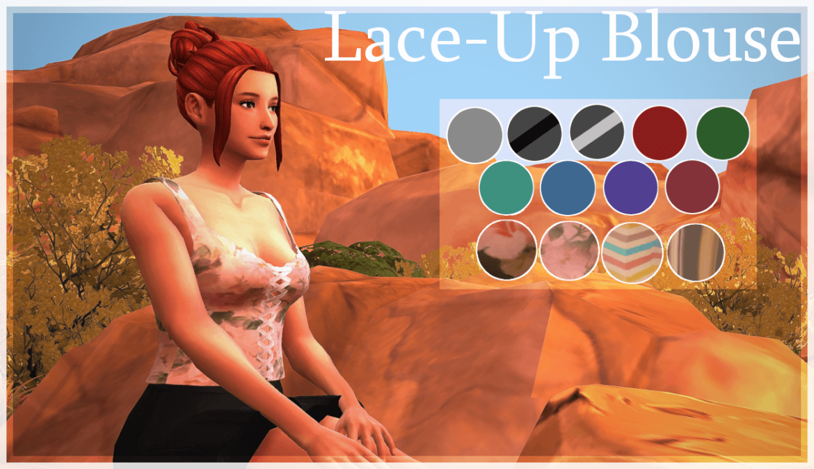 Sims 4 Lace-Up Blouse