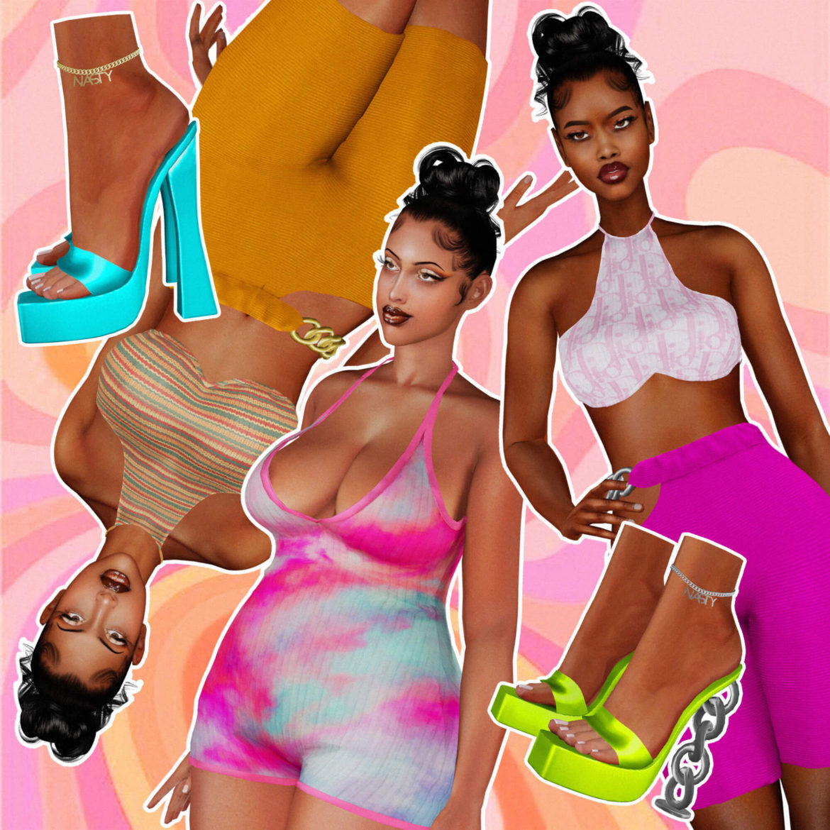 link top link shorts chill romper link heels v1