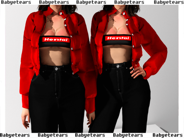 Sims 4 Hentai Nike top Puffy Jacket V1