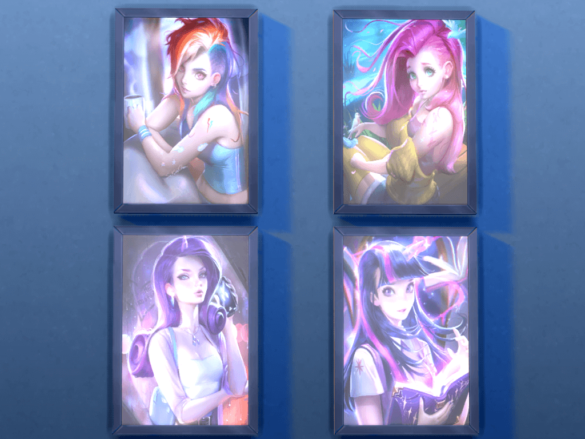Sims 4 My little pony paintings_recolored
