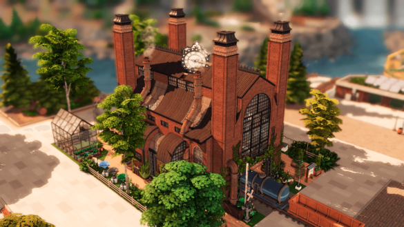 Sims 4 NO CC – Old Factory (Community Garden)