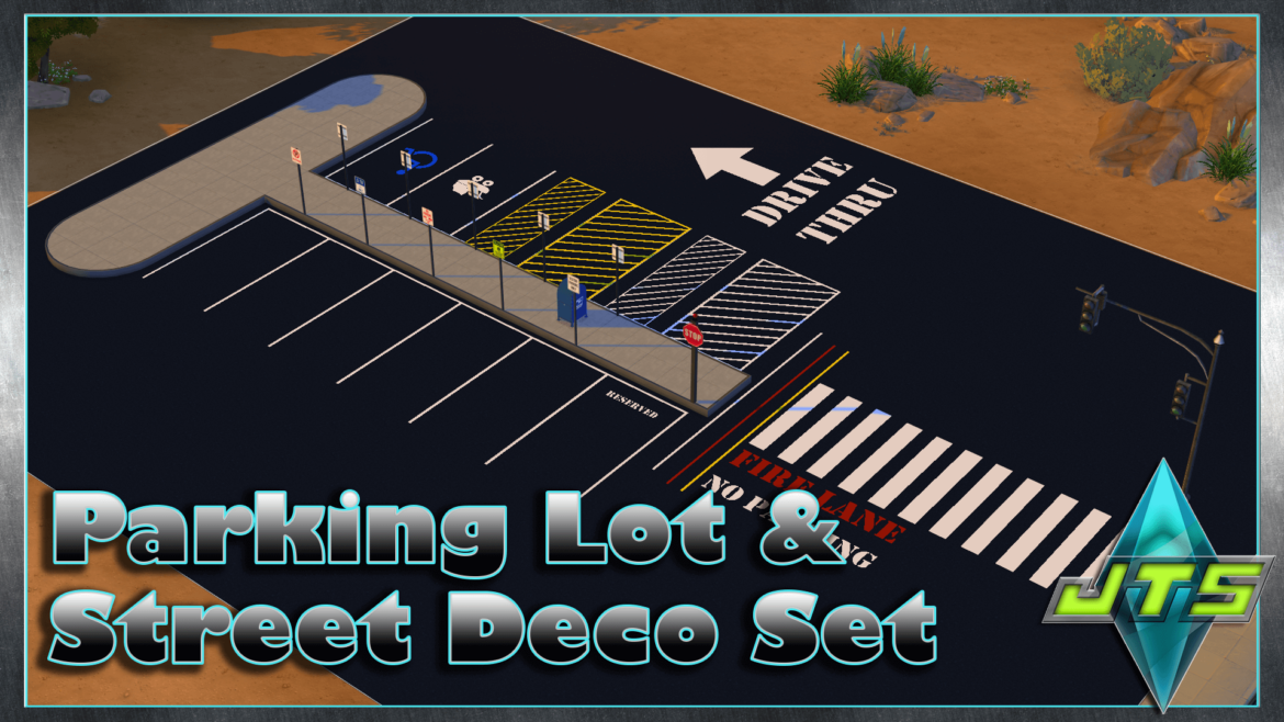 Sims 4 Parking Lot & Street Deco Set