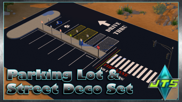 Sims 4 Parking Lot & Street Deco Set