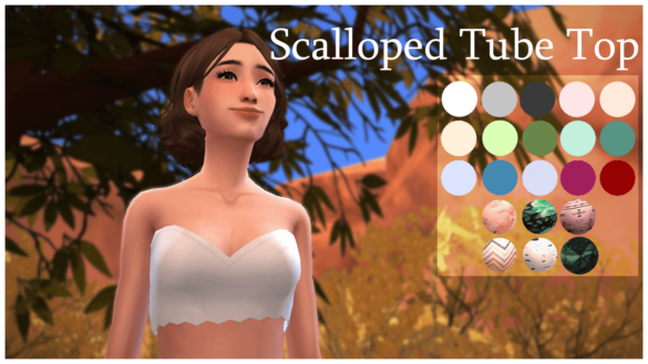 Sims 4 Scalloped Tube Top