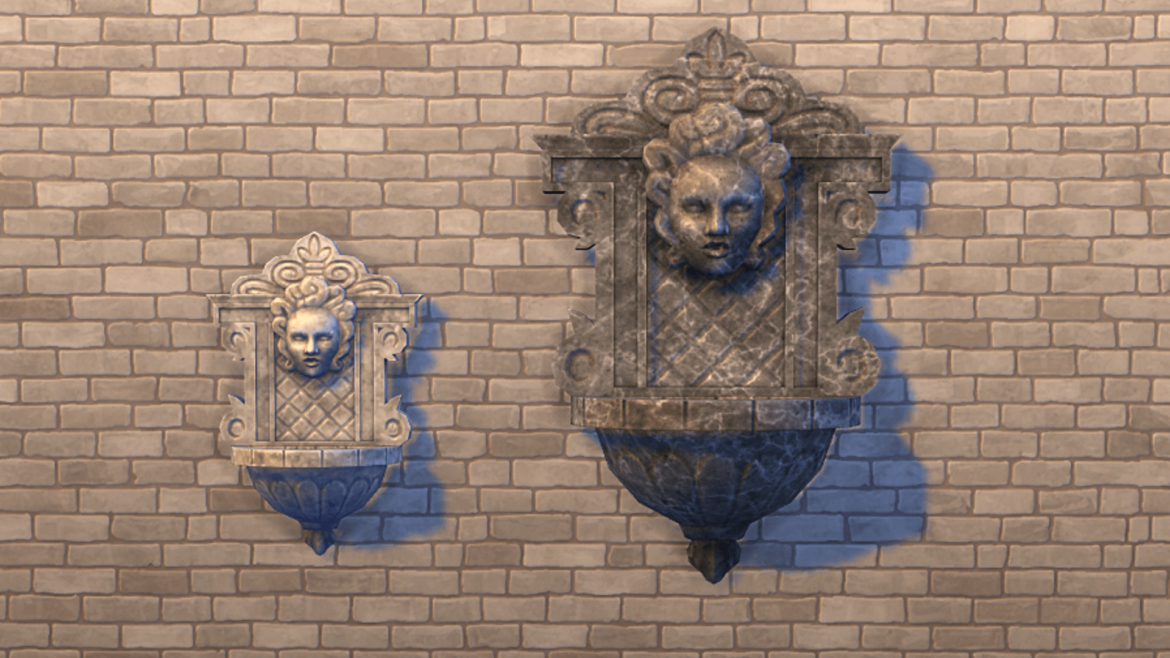 Sims 4 Stone Faced Wall Fountain Overhaul