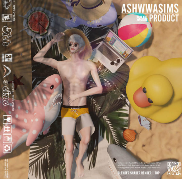 Sims 4 summer shark set