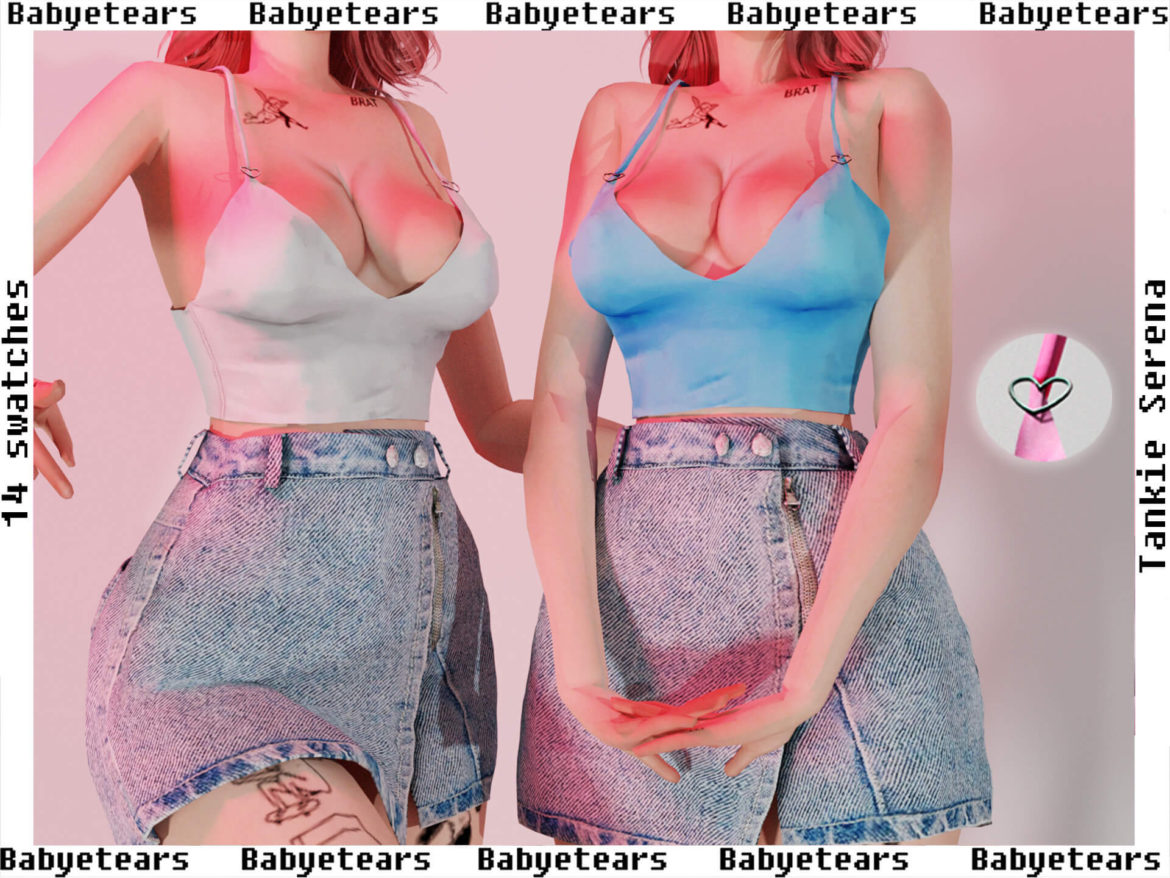 Sims 4 tankie serena mesh by me 14 swatches all lods