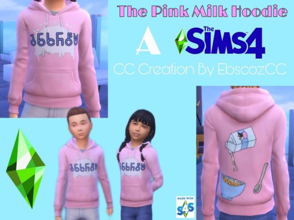Sims 4 The Pink Milk Hoodie: A CC creation by ebscoz