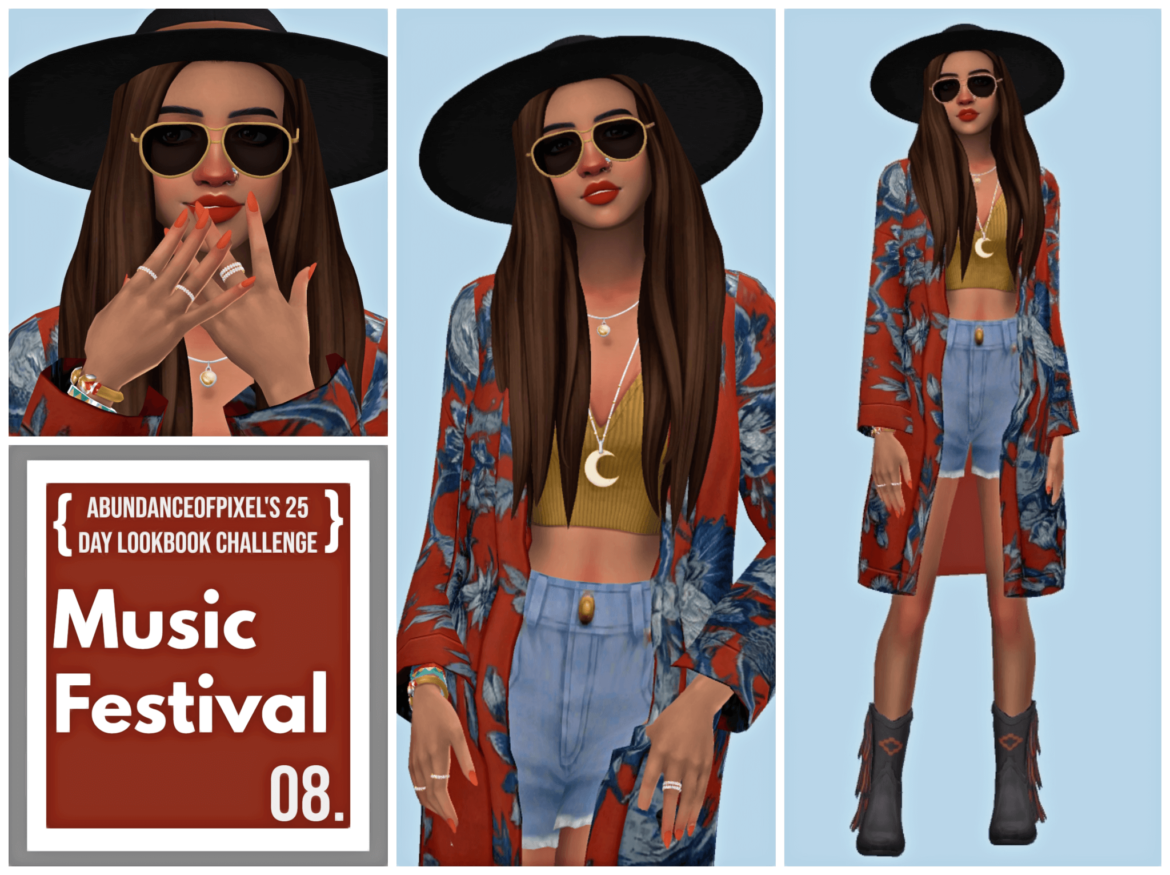 Sims 4 25 day lookbook challenge 08 music festival