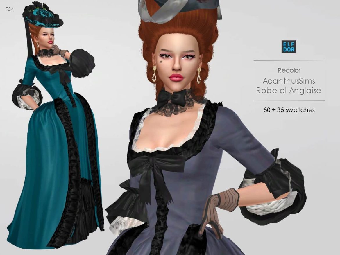 Sims 4 acanthus sims robe a la anglaise rc 50