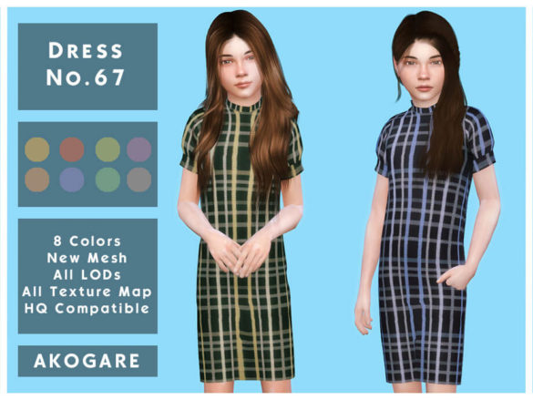 Sims 4 Akogare Dress No.67 by _Akogare_ from TSR