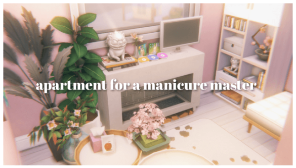 Sims 4 apartment for a manicure master lot type