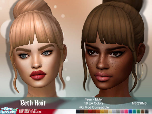 Sims 4 Beth Hair by MSQSIMS