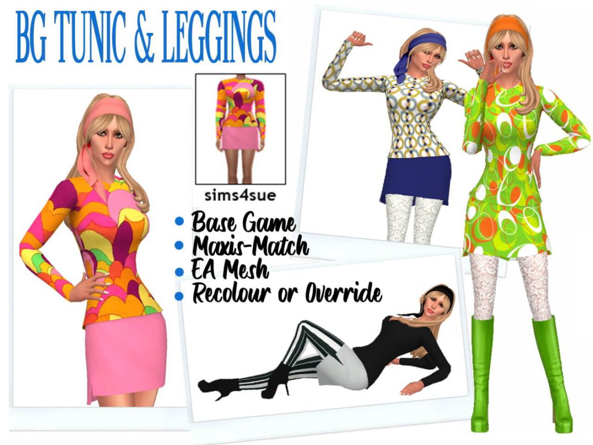 Sims 4 BG TUNIC & LEGGINGS by Sims4Sue