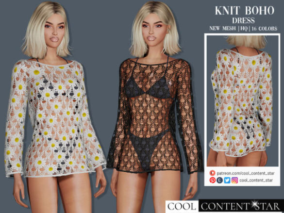 Sims 4 Boho Knit Dress