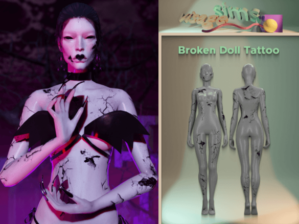 Sims 4 Broken Doll Tattoo