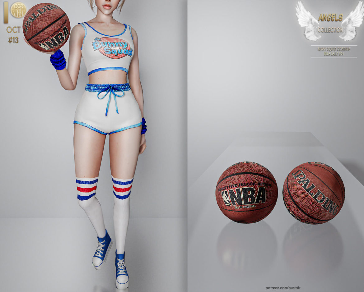 Sims 4 BUNNY SQUAD COSTUME (NBA BALL) S94