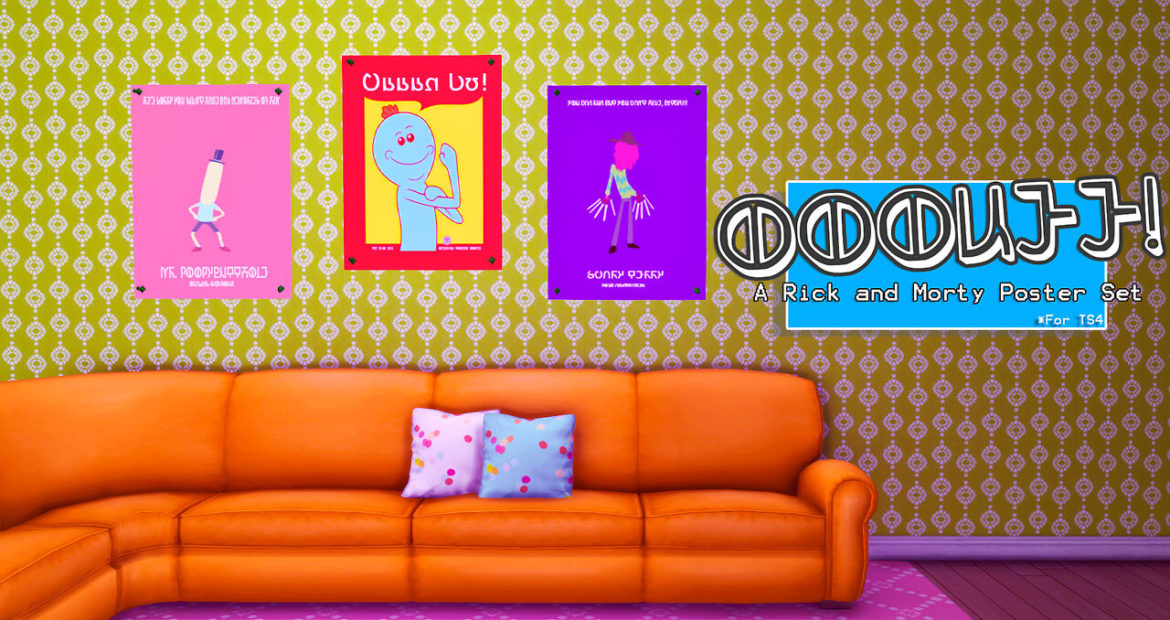 Sims 4 Butter scotch Sims Rickand Morty Posters