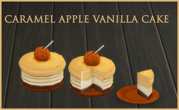 Sims 4 CARAMEL APPLE VANILLA CAKE by Icemunmun
