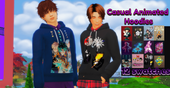 Sims 4 casual animated hoodies - Best Sims Mods