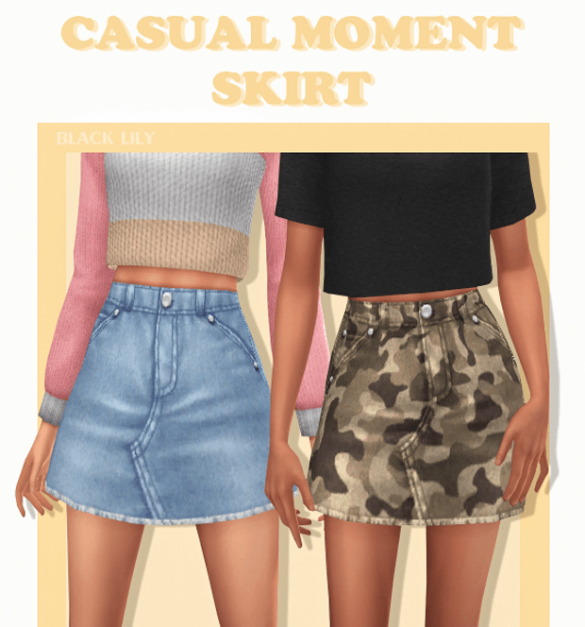 Sims 4 casual moment skirt by black lily