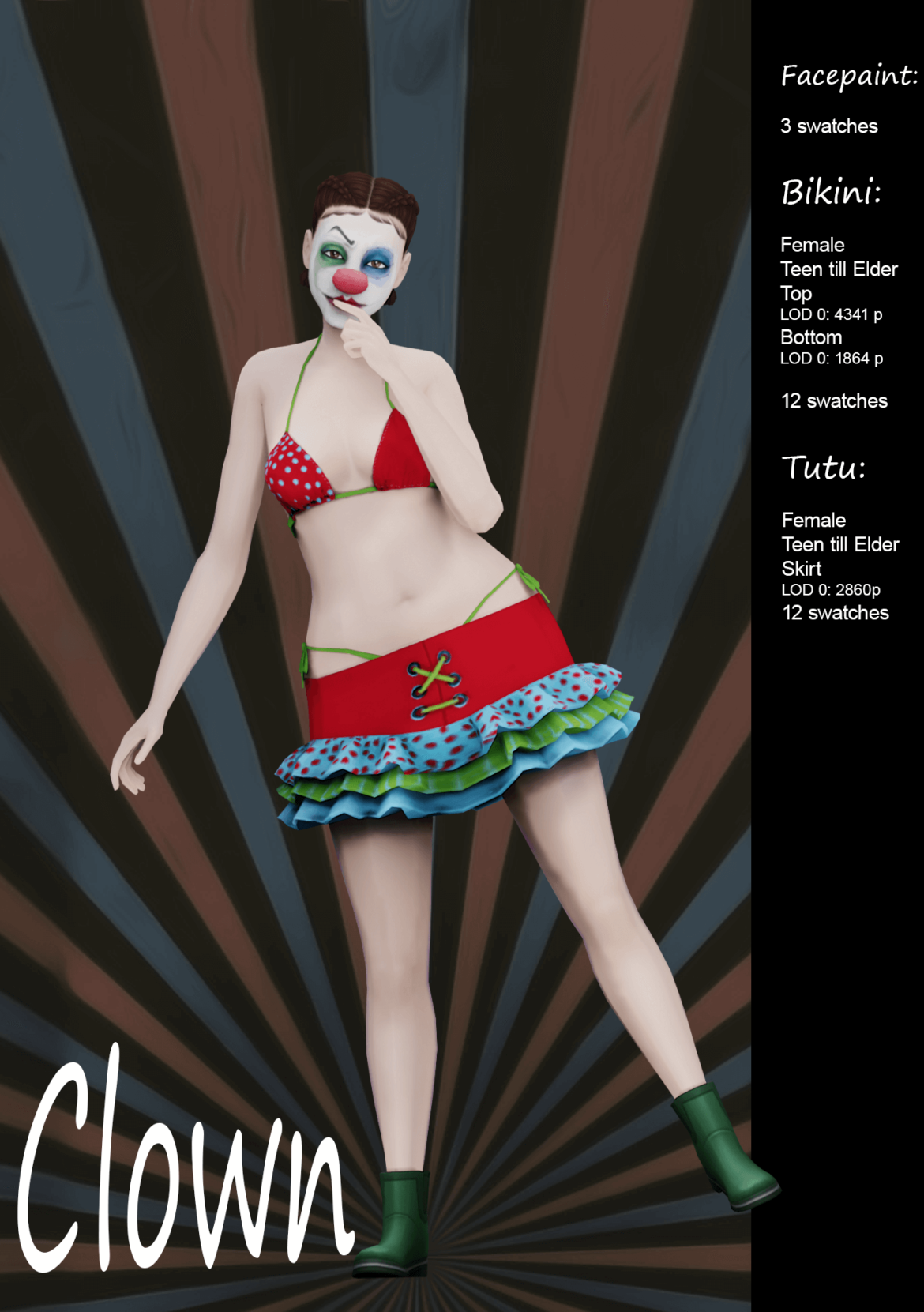 Sims 4 Clown bikini