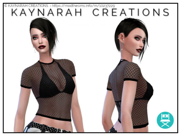 Sims 4 Cropped Fishnet Top (KC6)