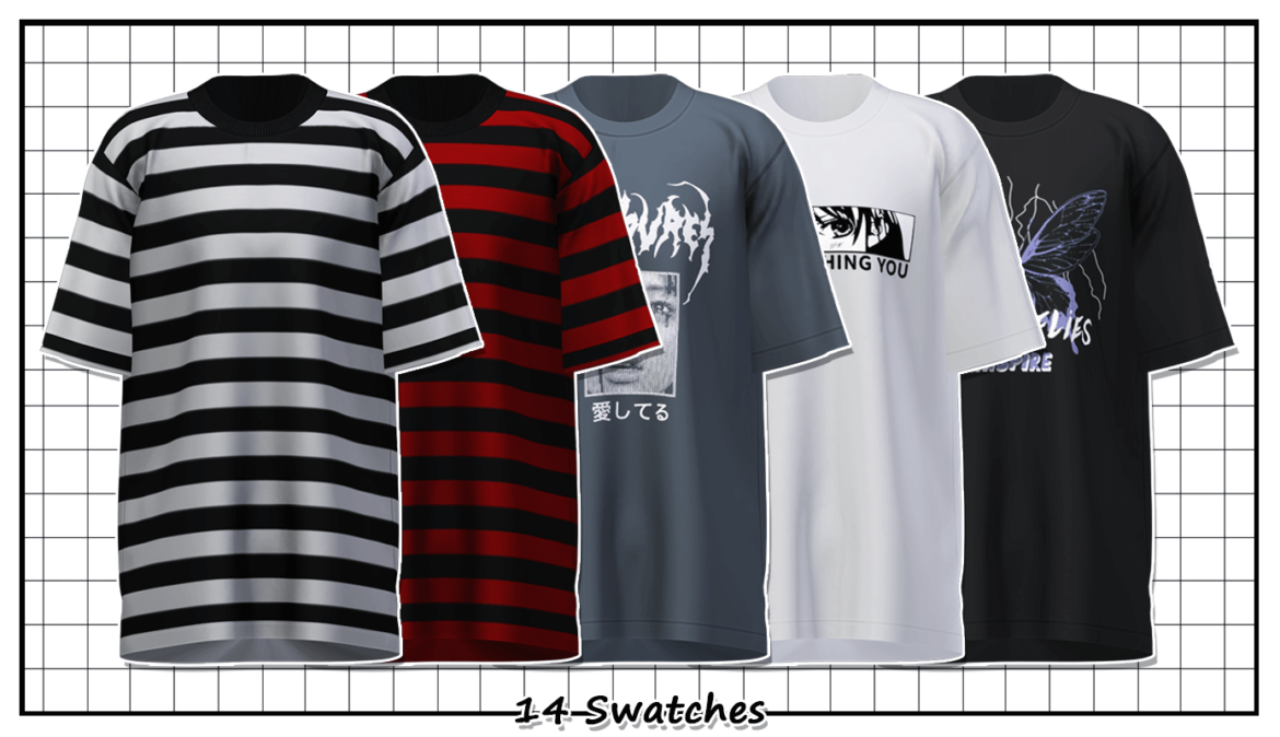 Sims 4 crush t shirt new mesh all lods 14 swatches hq