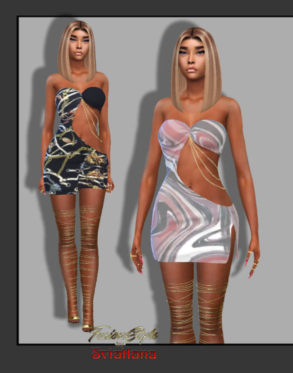 Sims 4 chained sexy dress 39 color